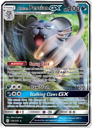 Alolan Persian GX - 129/236 [SM - Cosmic Eclipse] Holofoil