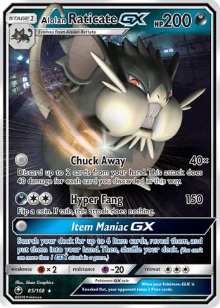 Alolan Raticate GX - 85/168 [SM - Celestial Storm] Holofoil
