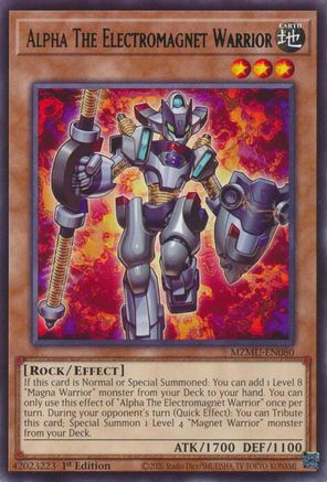 Alpha The Electromagnet Warrior [MZMU-EN080] Rare 1st Edition