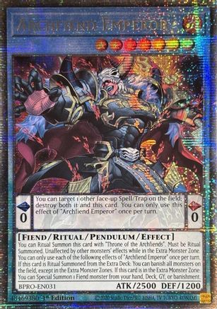 Archfiend Emperor  [BPRO-EN031] Starlight Rare 1st Edition