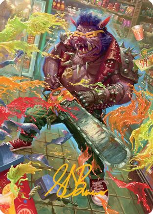 Bebop, Porcine Punk Art Card (Gold-Stamped Signature) [Art Series: Teenage Mutant Ninja Turtles]