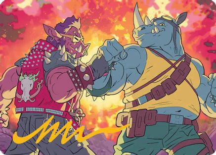 Bebop & Rocksteady Art Card (Gold-Stamped Signature) [Art Series: Teenage Mutant Ninja Turtles]