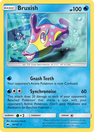 Bruxish - 38/147 [SM - Burning Shadows] Reverse Holofoil