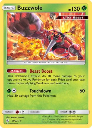 Buzzwole - 21/236 [SM - Cosmic Eclipse] Reverse Holofoil