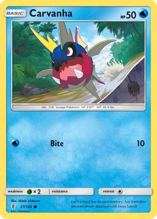 Carvanha - 27/145 [SM - Guardians Rising] Reverse Holofoil