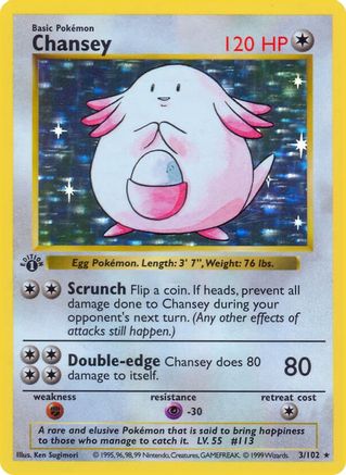 Chansey - 3/102 [Base Set (Shadowless)] 1st Edition Holofoil