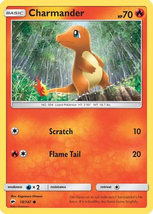 Charmander - 18/147 [SM - Burning Shadows] Reverse Holofoil