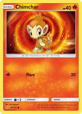 Chimchar (20) - 20/156 [SM - Ultra Prism] Reverse Holofoil
