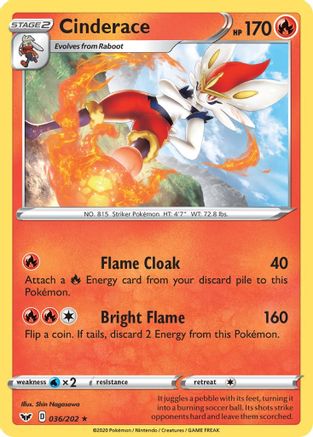 Cinderace (036) - 36/202 [SWSH01: Sword & Shield Base Set]