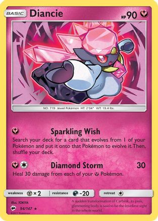 Diancie - 94/147 [SM - Burning Shadows] Reverse Holofoil