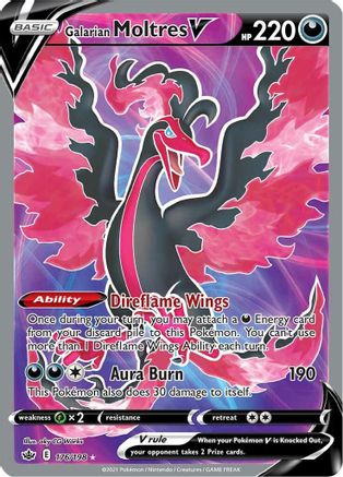 Galarian Moltres V (Full Art) - 176/198 [SWSH06: Chilling Reign] Holofoil