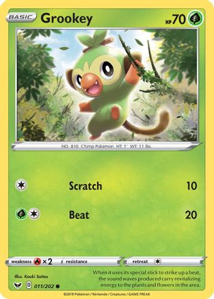 Grookey (011) - 11/202 [SWSH01: Sword & Shield Base Set] Reverse Holofoil