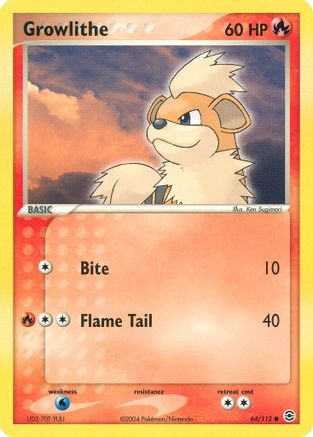 Growlithe - 64/112 [FireRed & LeafGreen] Reverse Holofoil