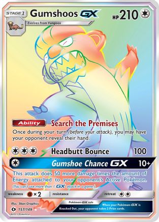 Gumshoos GX (Secret) - 157/149 [SM Base Set] Holofoil