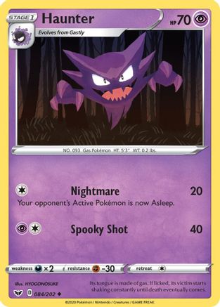 Haunter - 84/202 [SWSH01: Sword & Shield Base Set] Reverse Holofoil