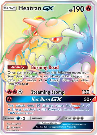 Heatran GX (Secret) - 238/null [SM - Unified Minds] Holofoil