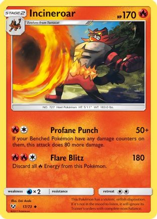 Incineroar - 17/73 [Shining Legends] Reverse Holofoil