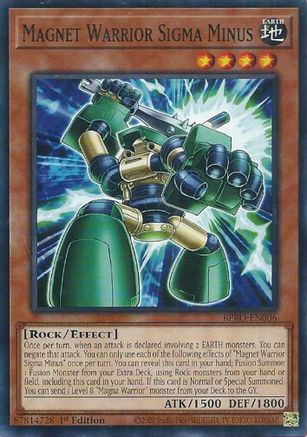Magnet Warrior Sigma Minus [BPRO-EN006] Common / Short Print 1st Edition