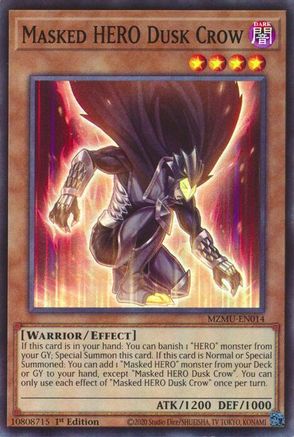 Masked HERO Dusk Crow [MZMU-EN014] Super Rare 1st Edition