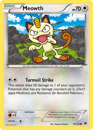 Meowth - 74/124 [XY - Fates Collide] Reverse Holofoil