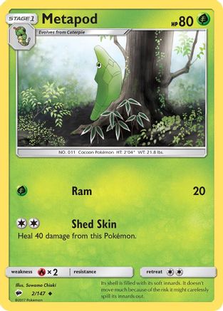 Metapod - 2/147 [SM - Burning Shadows] Reverse Holofoil
