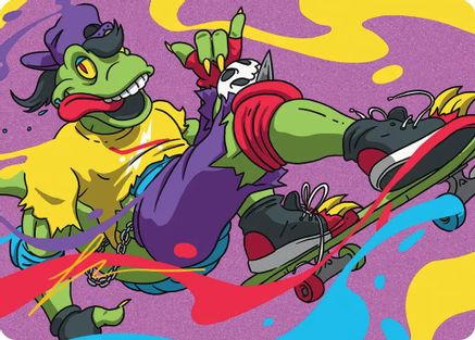 Mondo Gecko Art Card (Gold-Stamped Signature) [Art Series: Teenage Mutant Ninja Turtles]