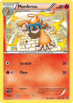 Monferno - 19/114 [XY - Steam Siege] Reverse Holofoil