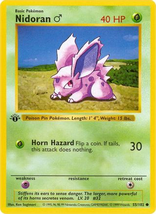 Nidoran M - 55/102 [Base Set (Shadowless)] Unlimited