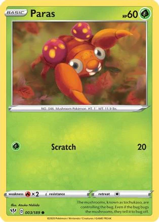 Paras - 3/189 [SWSH03: Darkness Ablaze] Reverse Holofoil