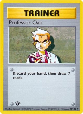Professor Oak - 88/102 [Base Set (Shadowless)] 1st Edition