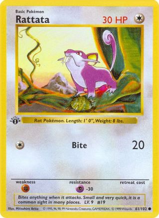Rattata - 61/102 [Base Set (Shadowless)] Unlimited