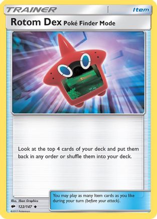 Rotom Dex Poke Finder Mode - 122/147 [SM - Burning Shadows] Reverse Holofoil