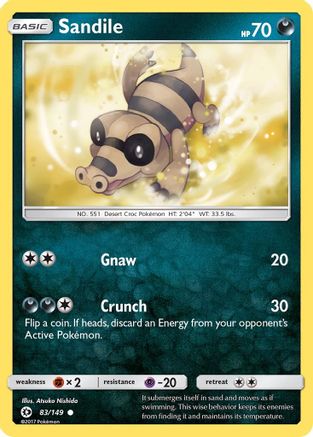 Sandile - 83/108 [SM Base Set] Reverse Holofoil