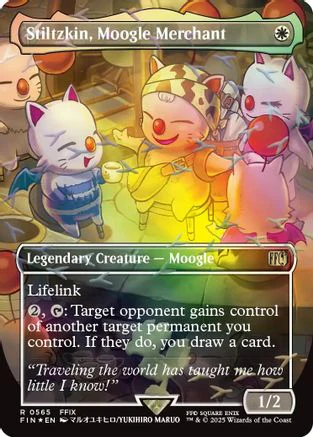 Stiltzkin, Moogle Merchant (Borderless) (Chocobo Track Foil) [FINAL FANTASY] Foil