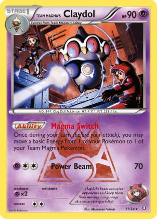 Team Magma's Claydol - 11/106 [Double Crisis] Holofoil