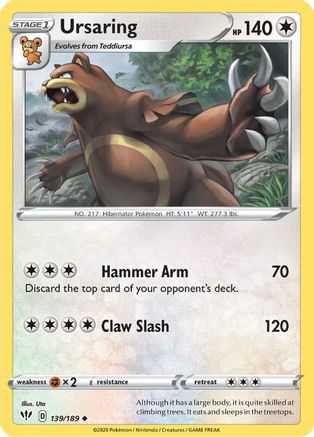 Ursaring - 139/189 [SWSH03: Darkness Ablaze] Reverse Holofoil