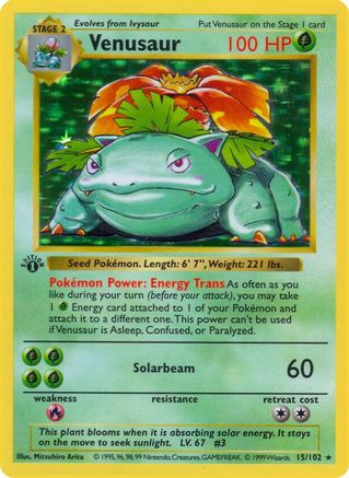 Venusaur - 15/102 [Base Set (Shadowless)] 1st Edition Holofoil