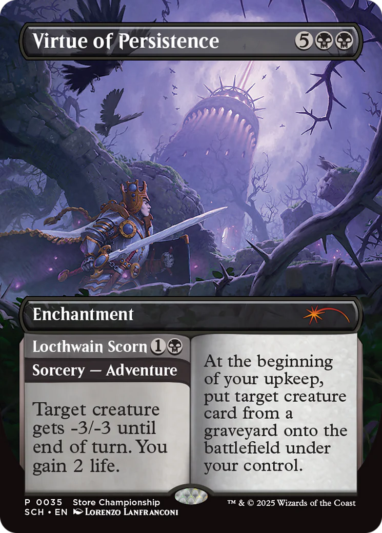 Virtue of Persistence // Locthwain Scorn (Borderless) [Store Championships] Foil