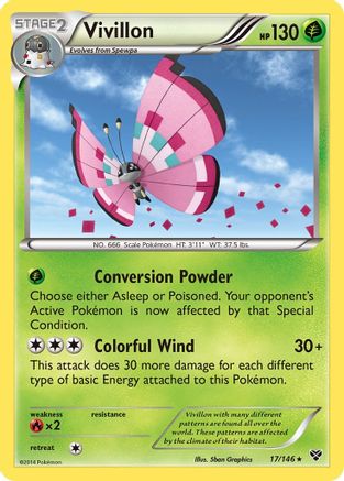 Vivillon (Meadow [Pink]) - 17/106 [XY Base Set] Reverse Holofoil