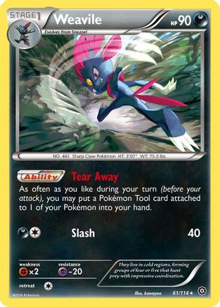 Weavile - 61/114 [XY - Steam Siege] Reverse Holofoil
